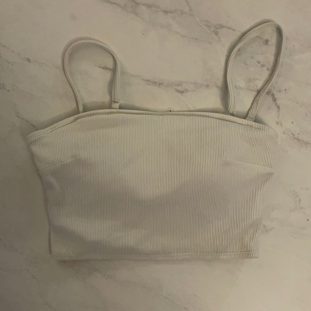 Aerie ribbed white bikini top
